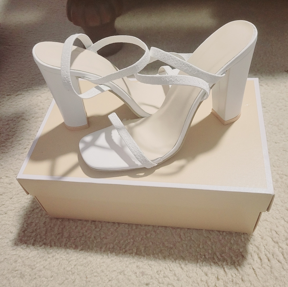 White Heel sandals
